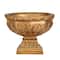 Gold Polystone Traditional Decorative Bowl, 9" x 11" x 11"